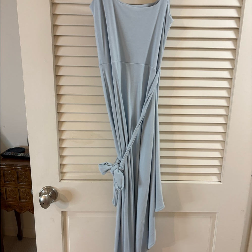 Aritzia Wilfred Sky Blue Asymmetrical Dress